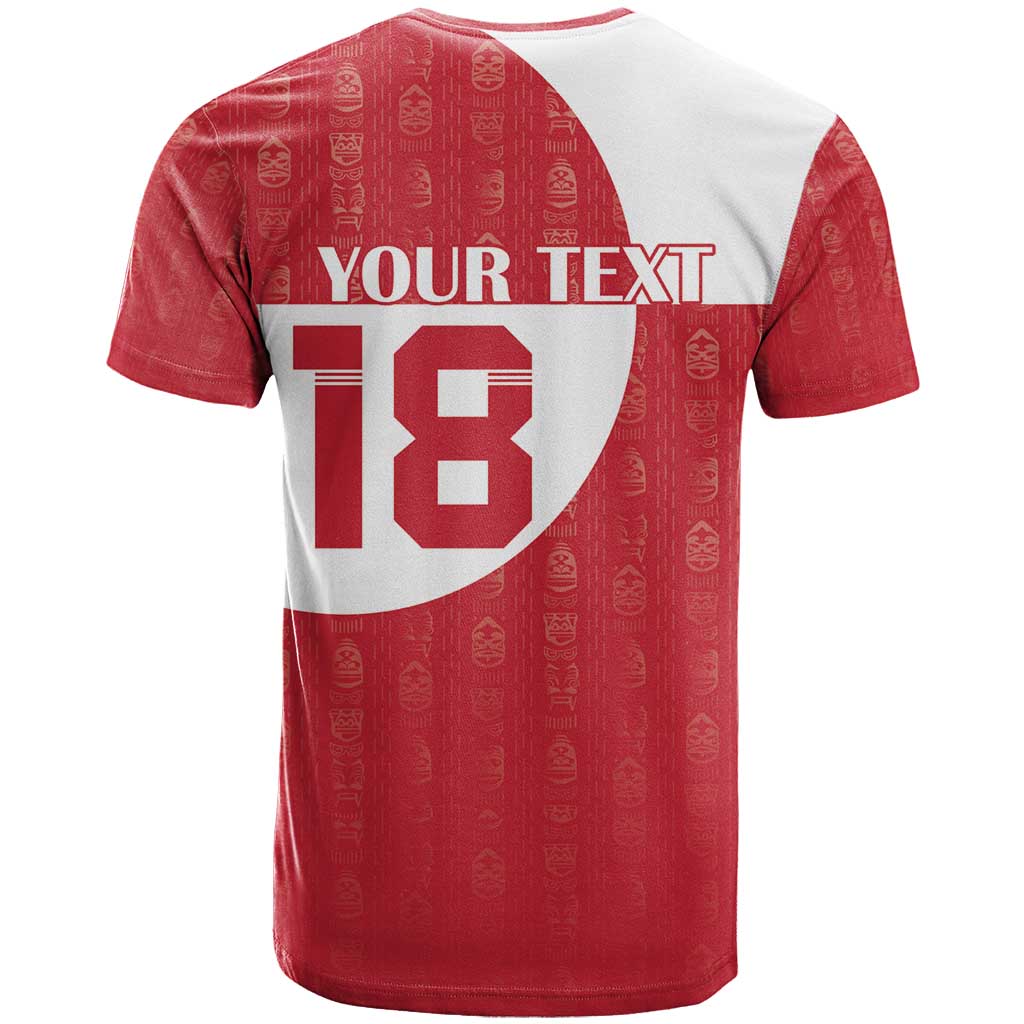 Custom Greenland Football T Shirt Polar-Bamserne Tupilaq Pattern