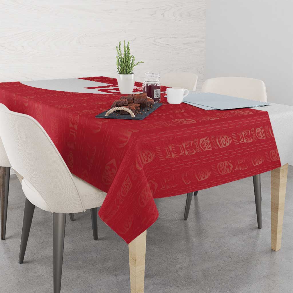 Custom Greenland Football Tablecloth Polar-Bamserne Tupilaq Pattern