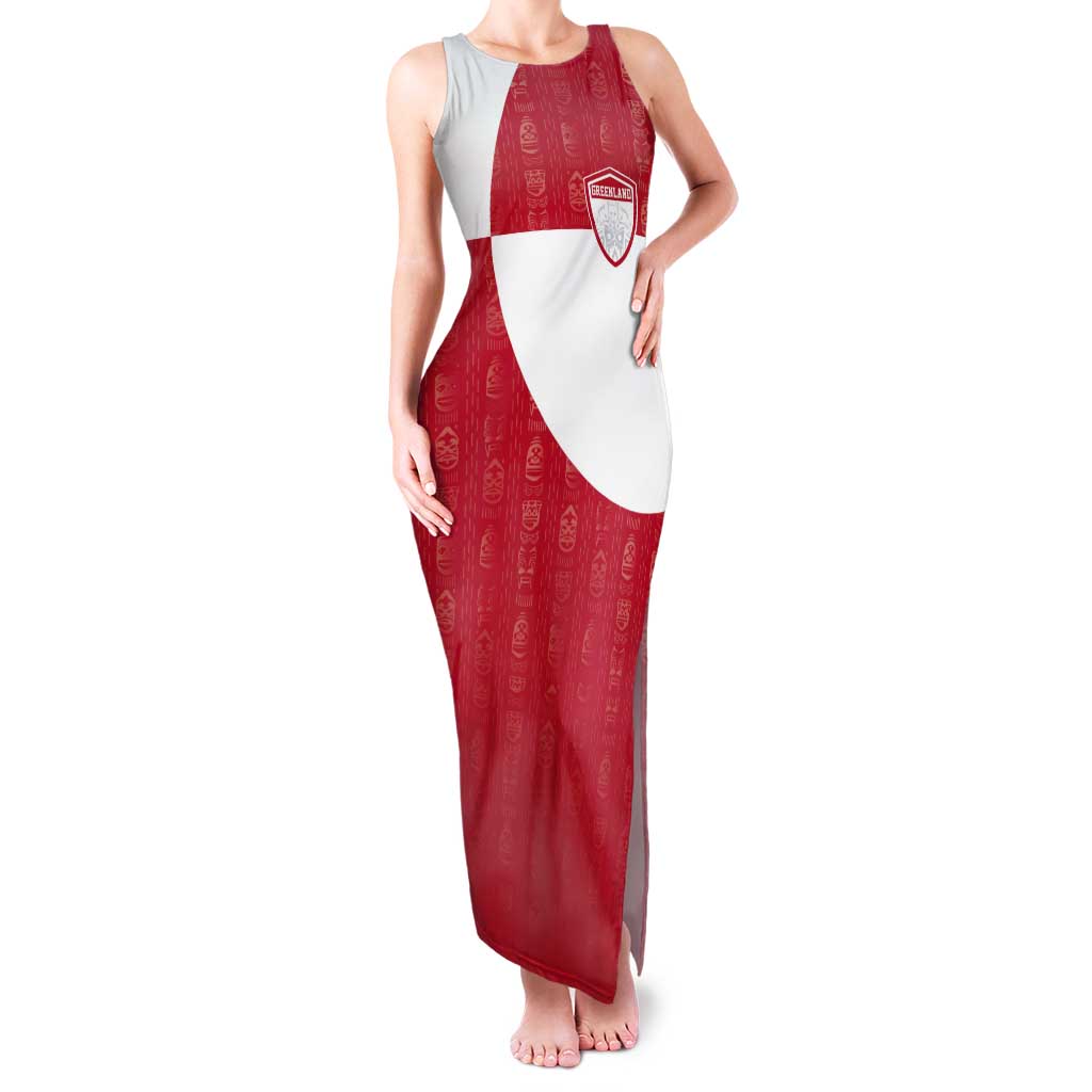 Custom Greenland Football Tank Maxi Dress Polar-Bamserne Tupilaq Pattern