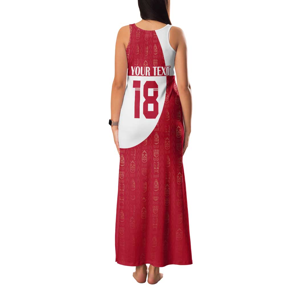 Custom Greenland Football Tank Maxi Dress Polar-Bamserne Tupilaq Pattern