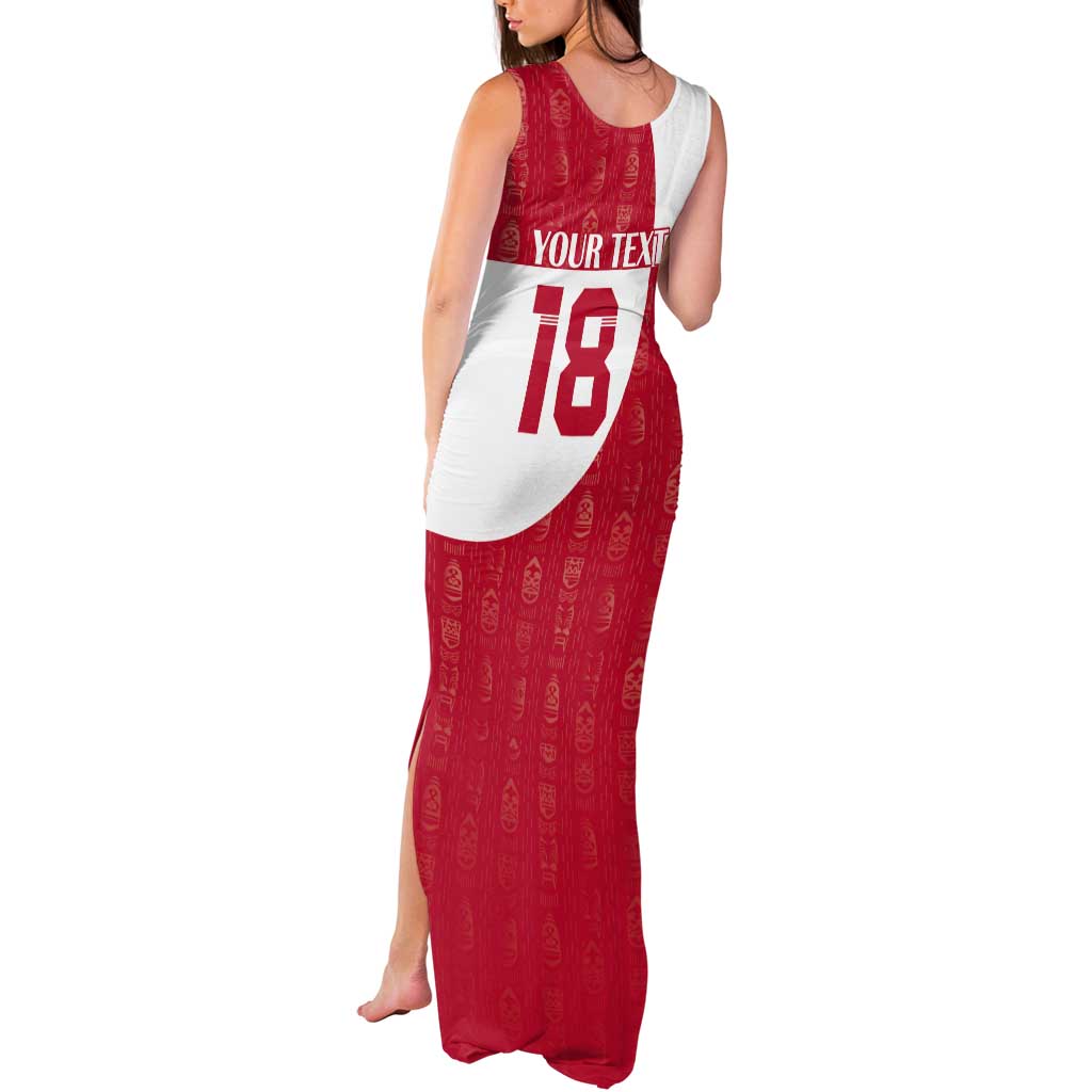 Custom Greenland Football Tank Maxi Dress Polar-Bamserne Tupilaq Pattern