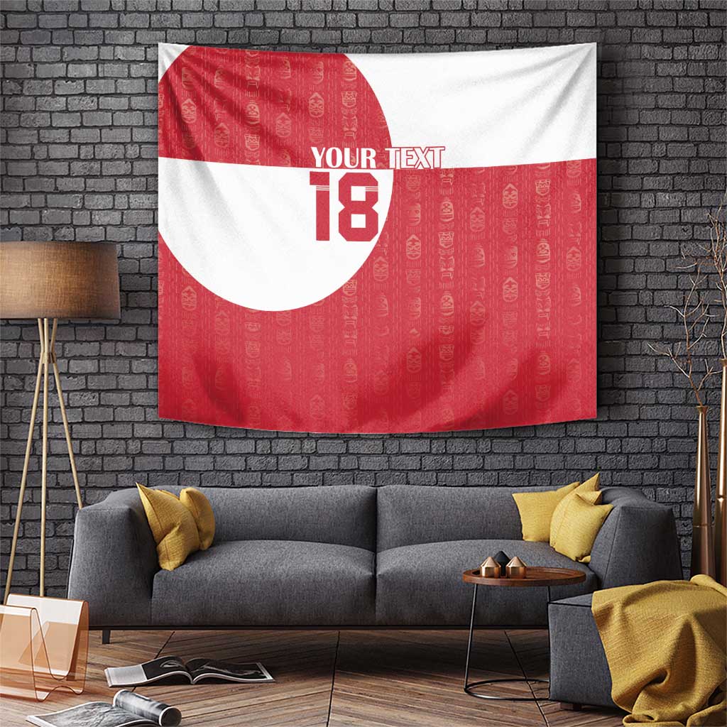 Custom Greenland Football Tapestry Polar-Bamserne Tupilaq Pattern