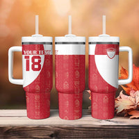 Custom Greenland Football Tumbler With Handle Polar-Bamserne Tupilaq Pattern