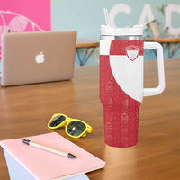 Custom Greenland Football Tumbler With Handle Polar-Bamserne Tupilaq Pattern