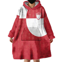 Custom Greenland Football Wearable Blanket Hoodie Polar-Bamserne Tupilaq Pattern