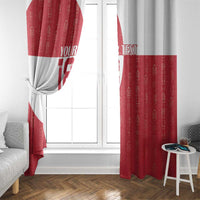 Custom Greenland Football Window Curtain Polar-Bamserne Tupilaq Pattern
