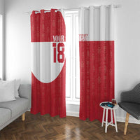 Custom Greenland Football Window Curtain Polar-Bamserne Tupilaq Pattern
