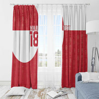 Custom Greenland Football Window Curtain Polar-Bamserne Tupilaq Pattern