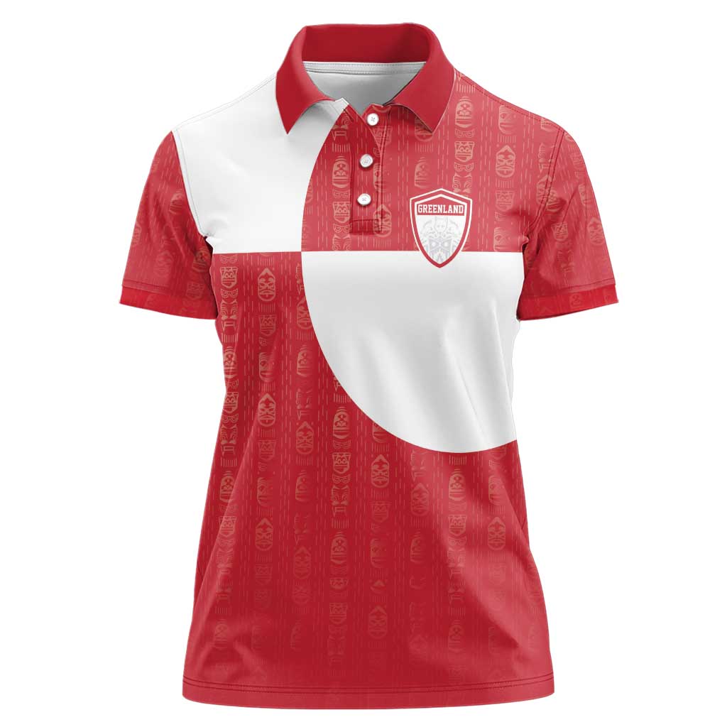 Custom Greenland Football Women Polo Shirt Polar-Bamserne Tupilaq Pattern