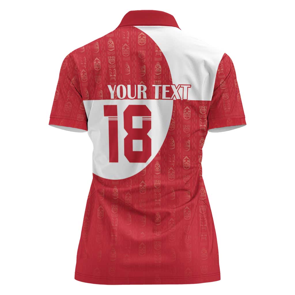 Custom Greenland Football Women Polo Shirt Polar-Bamserne Tupilaq Pattern