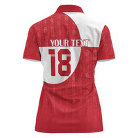 Custom Greenland Football Women Polo Shirt Polar-Bamserne Tupilaq Pattern