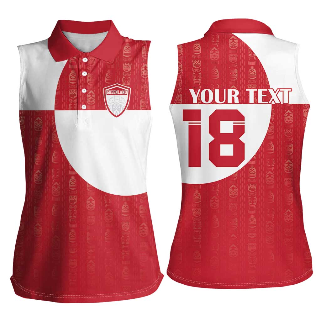 Custom Greenland Football Women Sleeveless Polo Shirt Polar-Bamserne Tupilaq Pattern