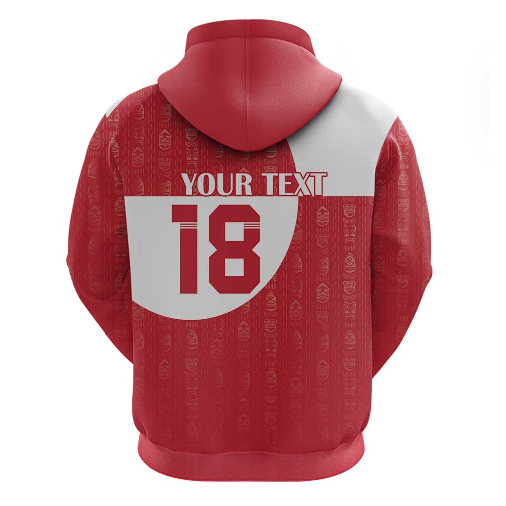 Custom Greenland Football Zip Hoodie Polar-Bamserne Tupilaq Pattern