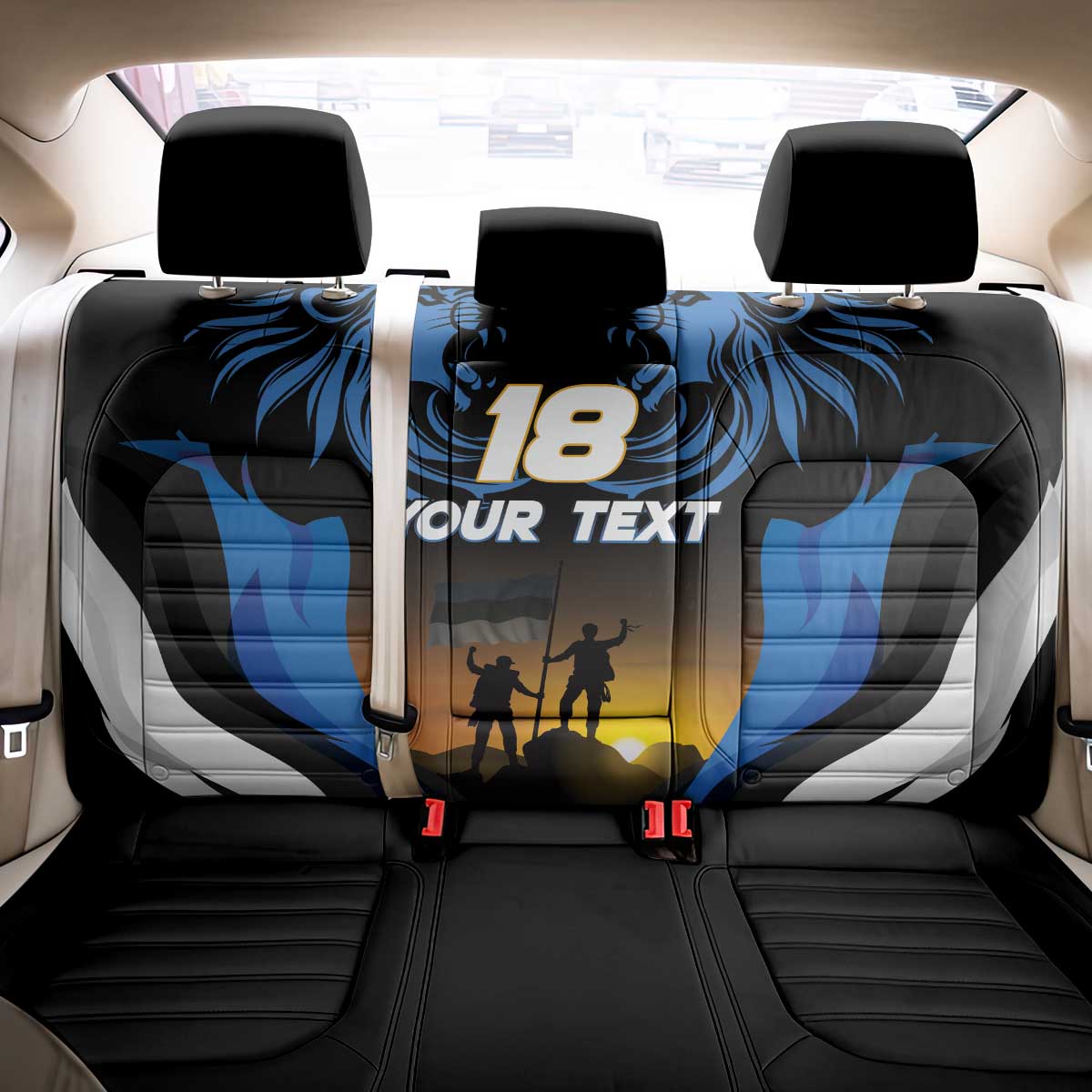 Custom Estonia National Flag Day Back Car Seat Cover Mu isamaa, mu onn ja room