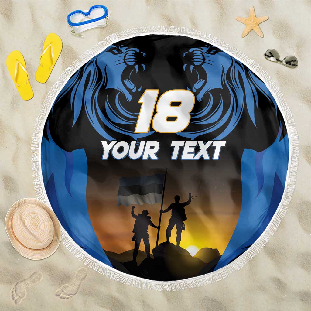 Custom Estonia National Flag Day Beach Blanket Mu isamaa, mu onn ja room