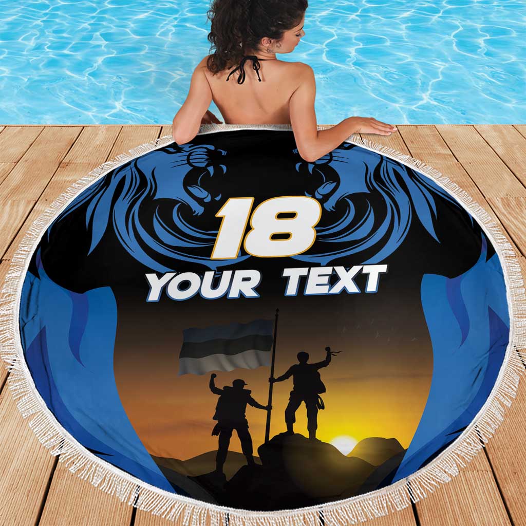 Custom Estonia National Flag Day Beach Blanket Mu isamaa, mu onn ja room