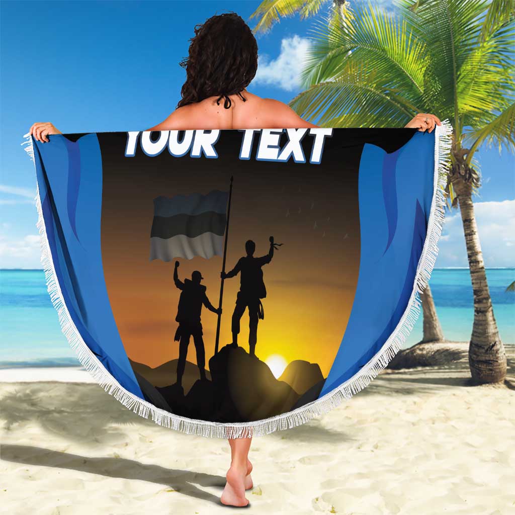 Custom Estonia National Flag Day Beach Blanket Mu isamaa, mu onn ja room