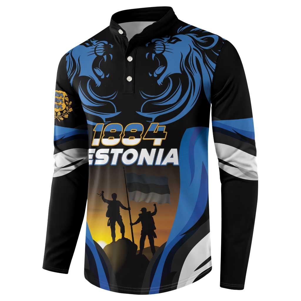 Custom Estonia National Flag Day Button Sweatshirt Mu isamaa, mu onn ja room