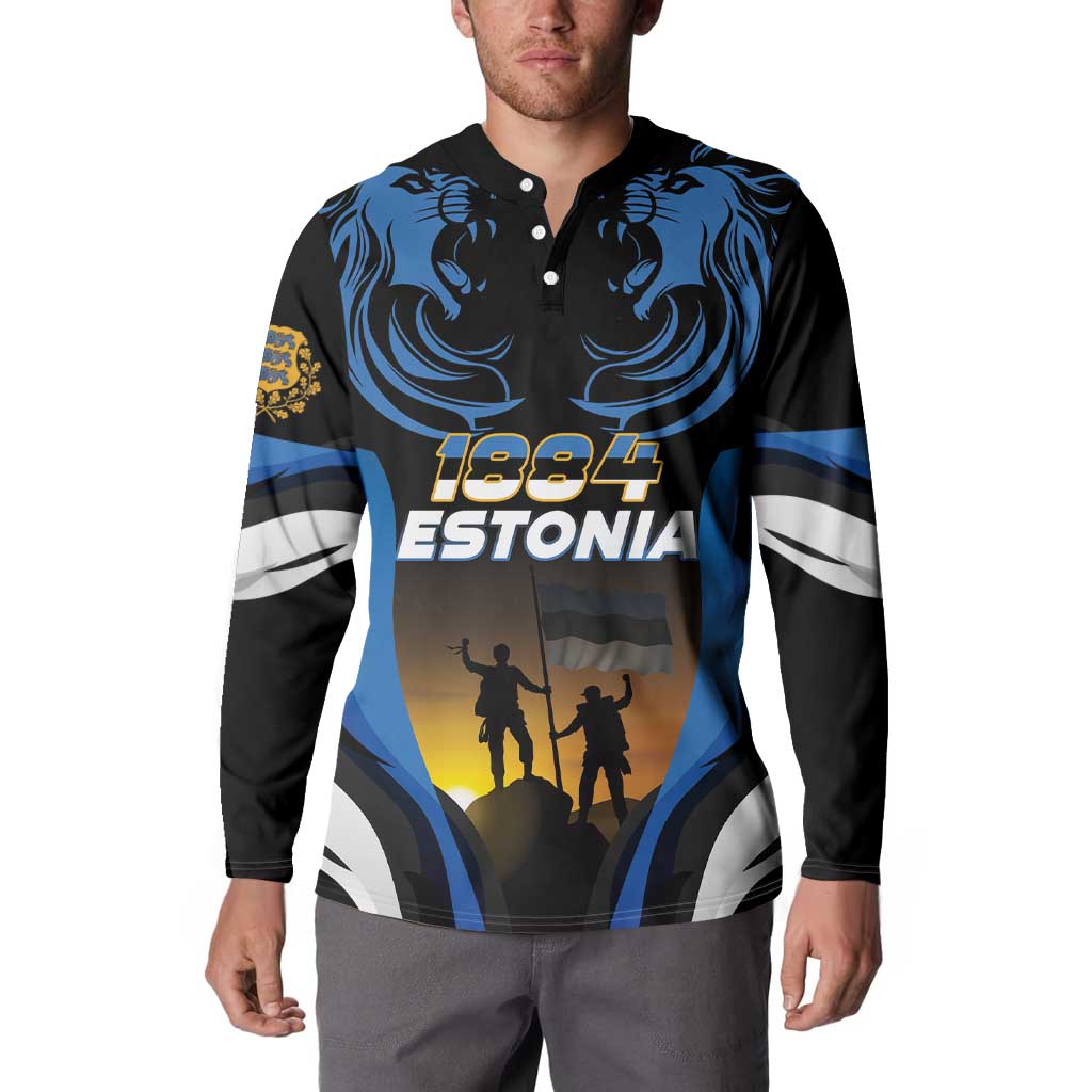 Custom Estonia National Flag Day Button Sweatshirt Mu isamaa, mu onn ja room