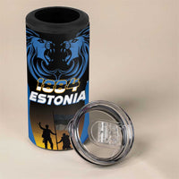 Custom Estonia National Flag Day 4 in 1 Can Cooler Tumbler Mu isamaa, mu onn ja room