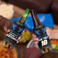 Custom Estonia National Flag Day 4 in 1 Can Cooler Tumbler Mu isamaa, mu onn ja room