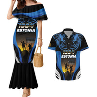 Custom Estonia National Flag Day Couples Matching Mermaid Dress and Hawaiian Shirt Mu isamaa, mu onn ja room