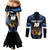 Custom Estonia National Flag Day Couples Matching Mermaid Dress and Long Sleeve Button Shirt Mu isamaa, mu onn ja room
