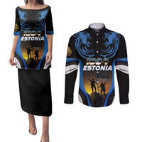 Custom Estonia National Flag Day Couples Matching Puletasi and Long Sleeve Button Shirt Mu isamaa, mu onn ja room