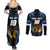 Custom Estonia National Flag Day Couples Matching Summer Maxi Dress and Long Sleeve Button Shirt Mu isamaa, mu onn ja room