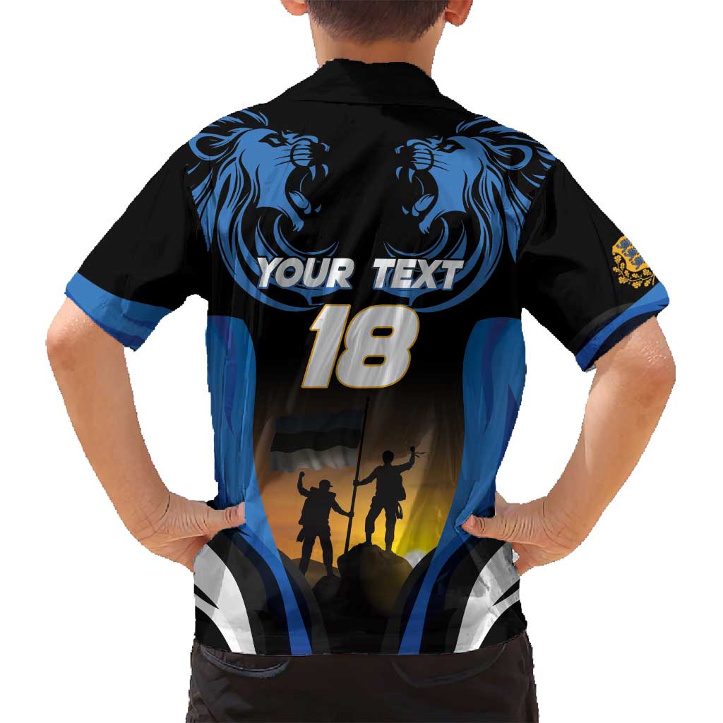 Custom Estonia National Flag Day Family Matching Long Sleeve Bodycon Dress and Hawaiian Shirt Mu isamaa, mu onn ja room