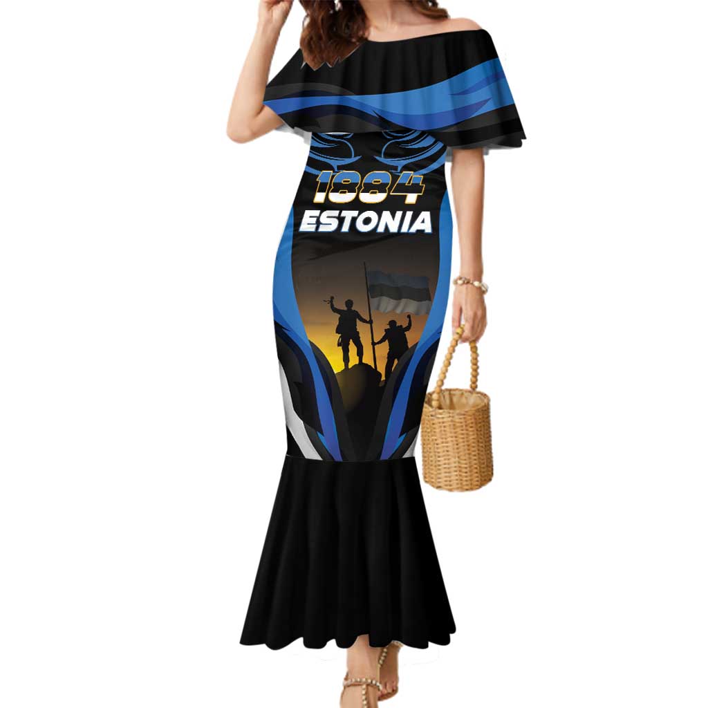 Custom Estonia National Flag Day Family Matching Mermaid Dress and Hawaiian Shirt Mu isamaa, mu onn ja room