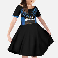 Custom Estonia National Flag Day Family Matching Off Shoulder Maxi Dress and Hawaiian Shirt Mu isamaa, mu onn ja room