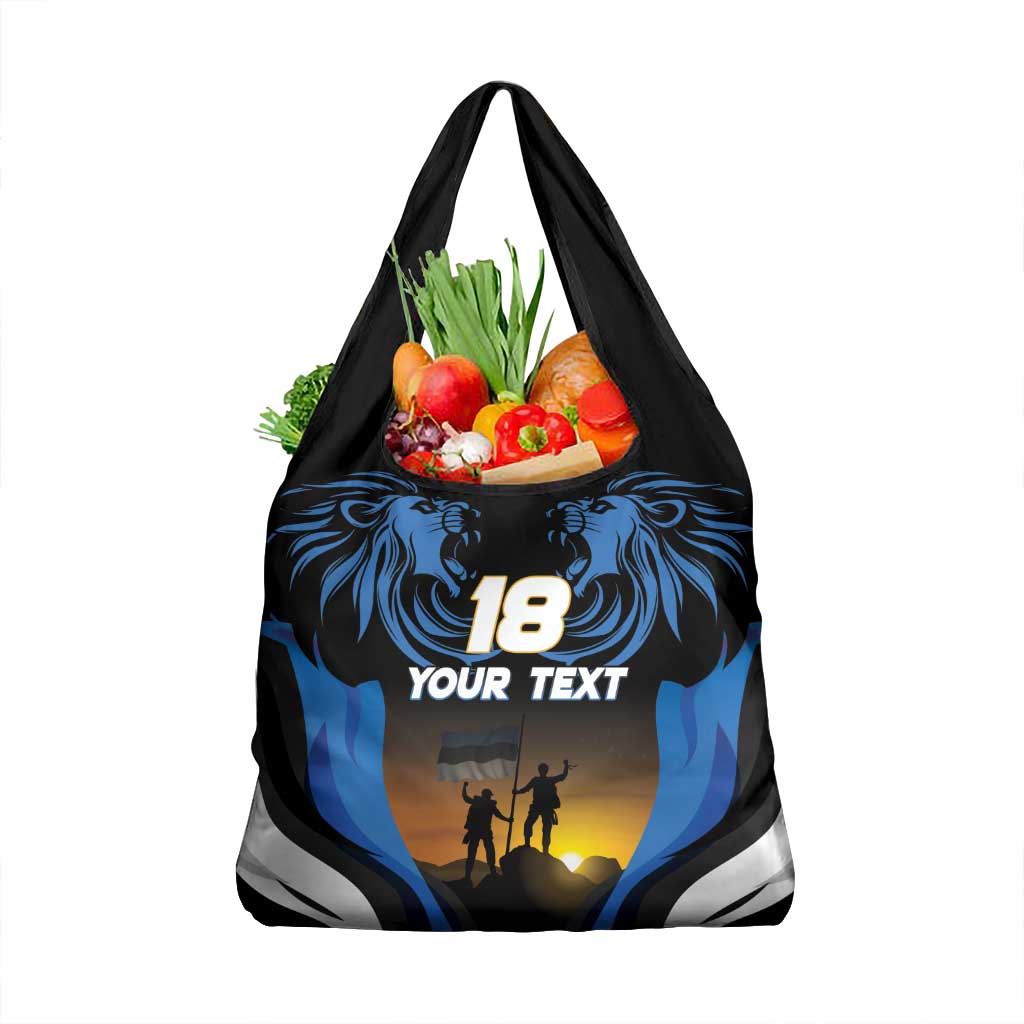 Custom Estonia National Flag Day Grocery Bag Mu isamaa, mu onn ja room