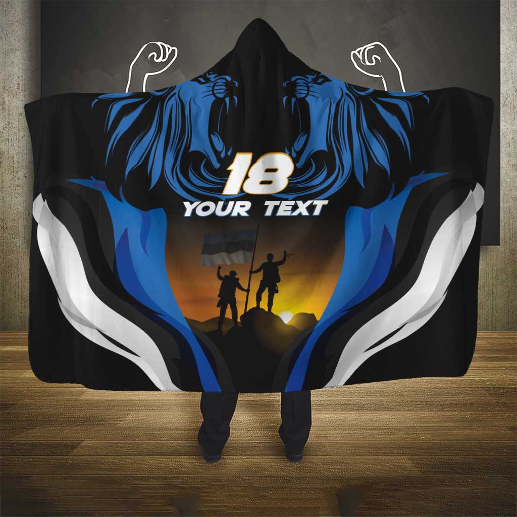 Custom Estonia National Flag Day Hooded Blanket Mu isamaa, mu onn ja room