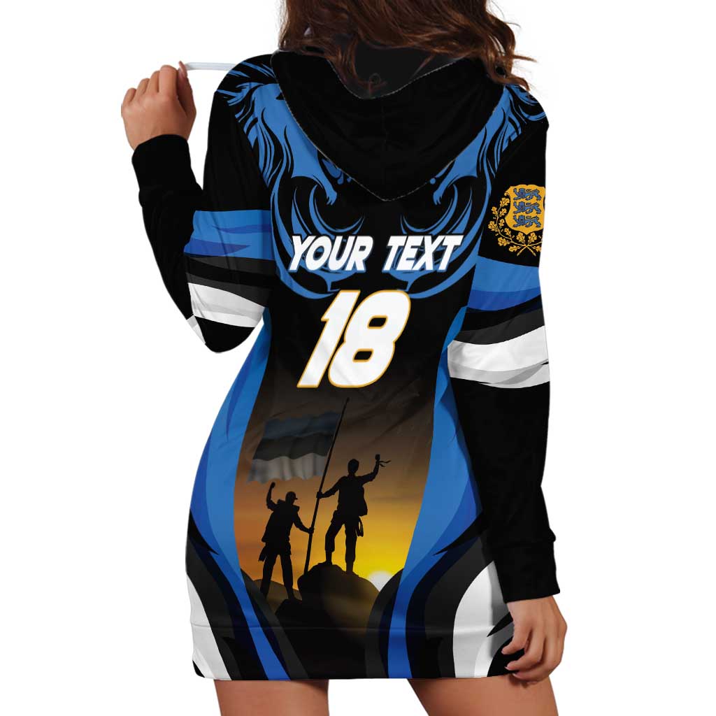 Custom Estonia National Flag Day Hoodie Dress Mu isamaa, mu onn ja room