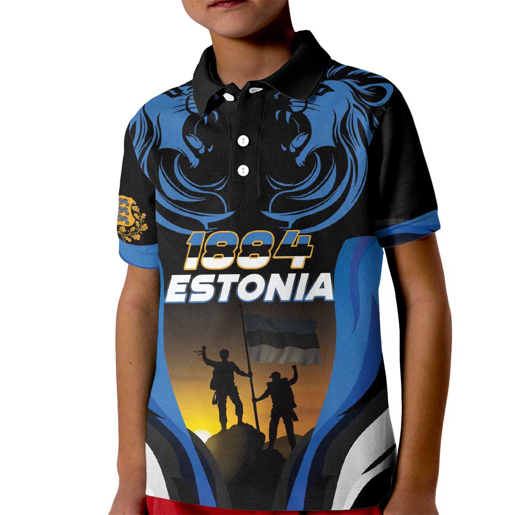 Custom Estonia National Flag Day Kid Polo Shirt Mu isamaa, mu onn ja room