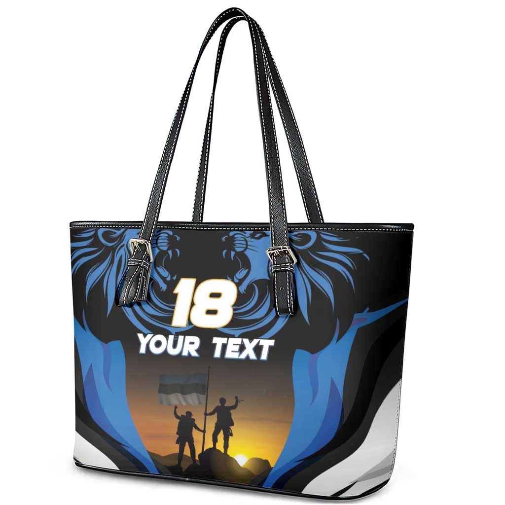 Custom Estonia National Flag Day Leather Tote Bag Mu isamaa, mu onn ja room