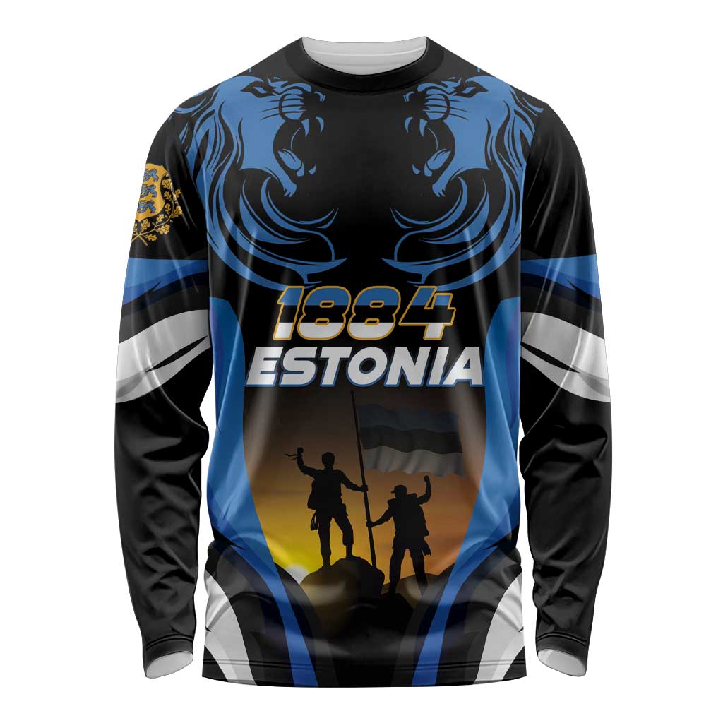 Custom Estonia National Flag Day Long Sleeve Shirt Mu isamaa, mu onn ja room