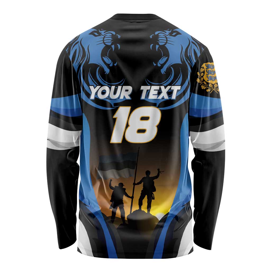 Custom Estonia National Flag Day Long Sleeve Shirt Mu isamaa, mu onn ja room