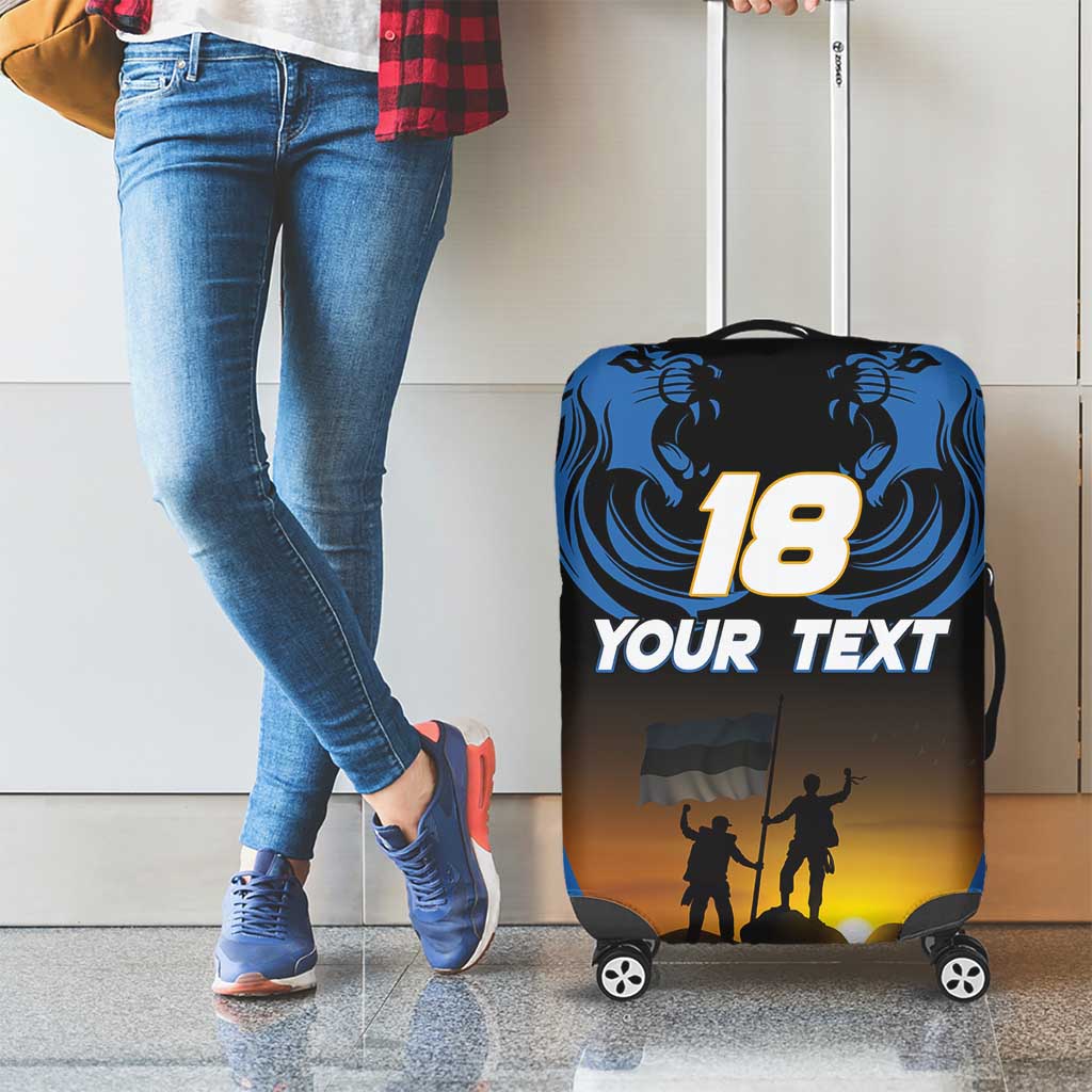 Custom Estonia National Flag Day Luggage Cover Mu isamaa, mu onn ja room