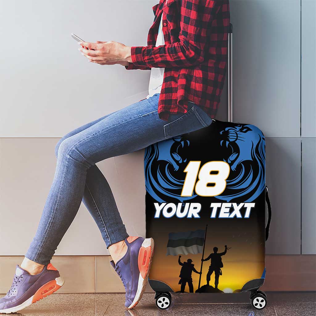 Custom Estonia National Flag Day Luggage Cover Mu isamaa, mu onn ja room