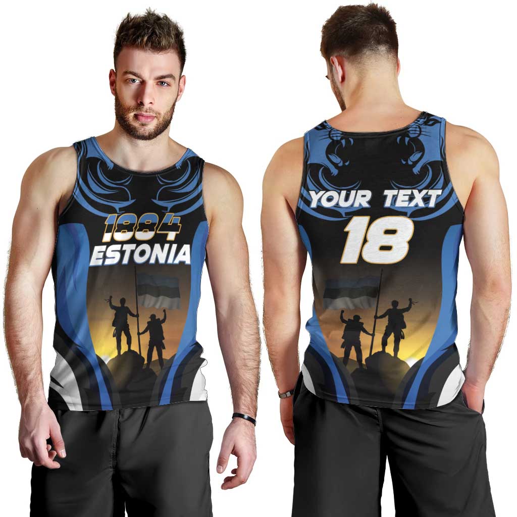 Custom Estonia National Flag Day Men Tank Top Mu isamaa, mu onn ja room
