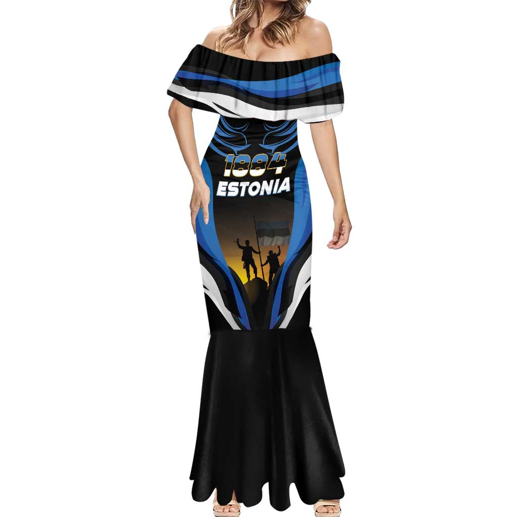 Custom Estonia National Flag Day Mermaid Dress Mu isamaa, mu onn ja room