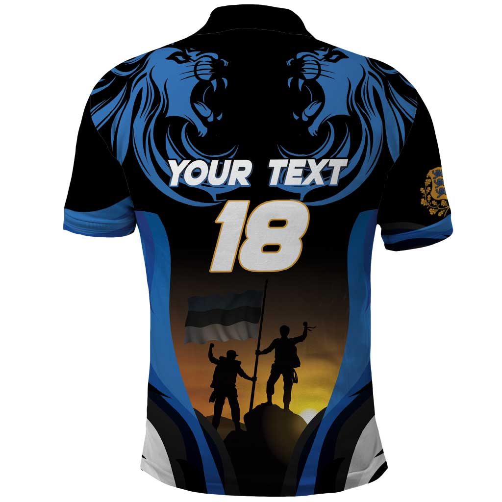 Custom Estonia National Flag Day Polo Shirt Mu isamaa, mu onn ja room