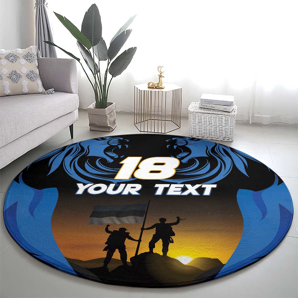 Custom Estonia National Flag Day Round Carpet Mu isamaa, mu onn ja room
