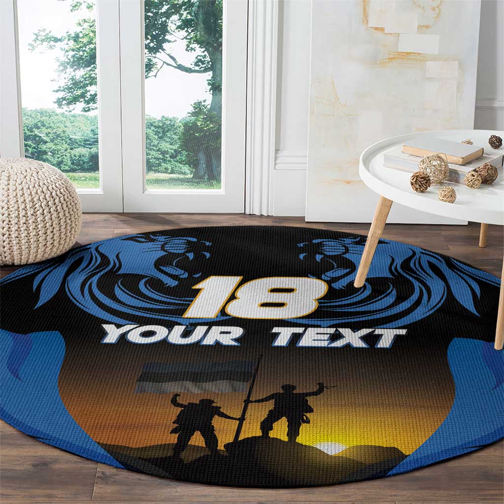 Custom Estonia National Flag Day Round Carpet Mu isamaa, mu onn ja room
