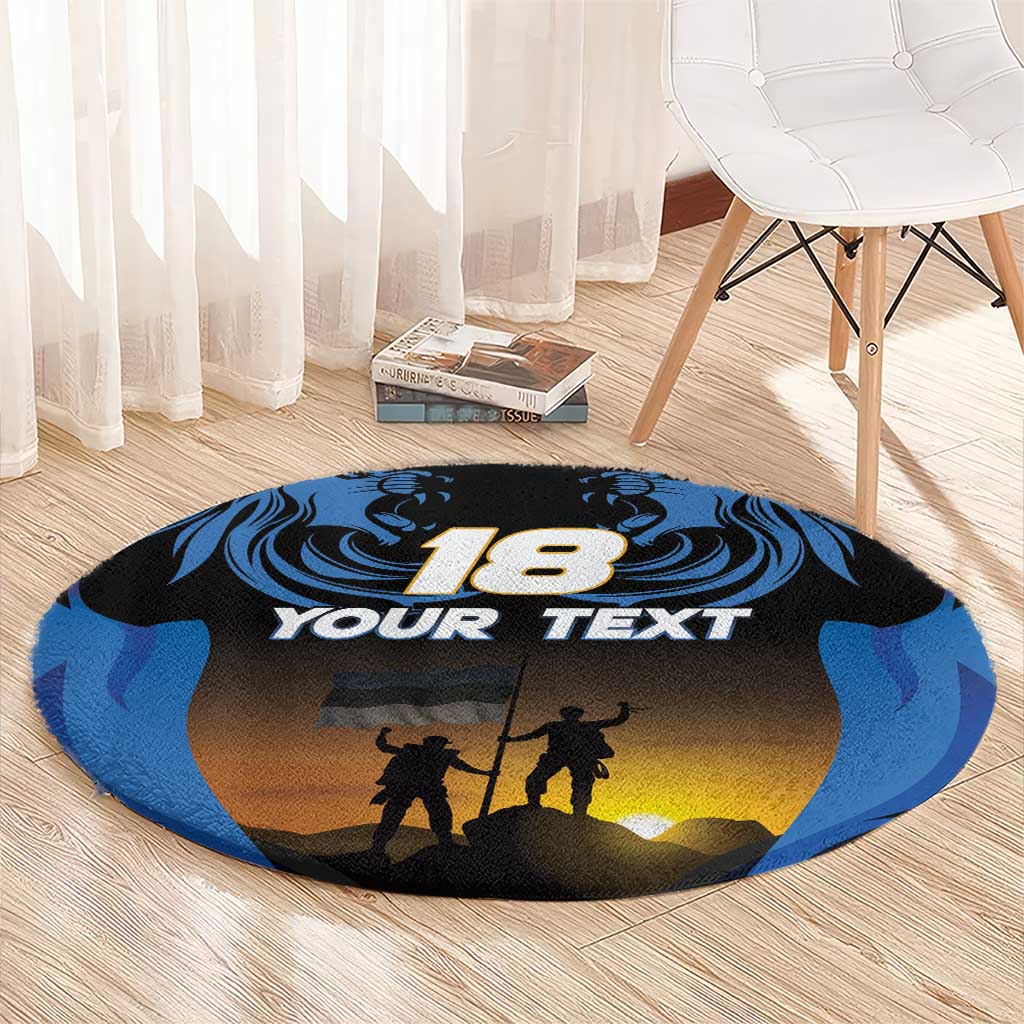 Custom Estonia National Flag Day Round Carpet Mu isamaa, mu onn ja room