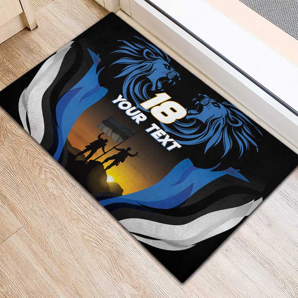 Custom Estonia National Flag Day Rubber Doormat Mu isamaa, mu onn ja room