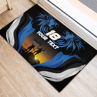 Custom Estonia National Flag Day Rubber Doormat Mu isamaa, mu onn ja room