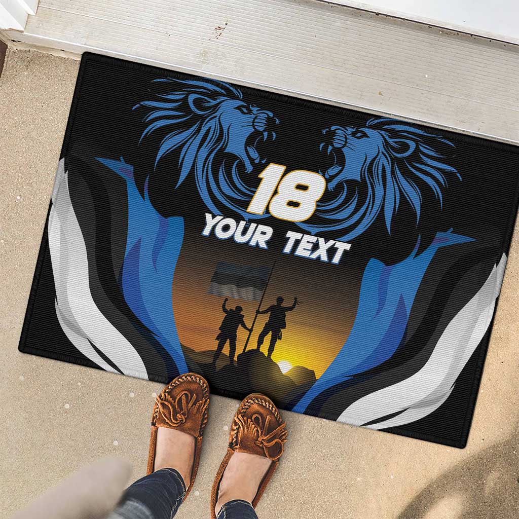 Custom Estonia National Flag Day Rubber Doormat Mu isamaa, mu onn ja room